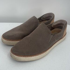 UGG Adley Perf Slip-On Sneakers Suede & Leather Upper Taupe Gray shoes